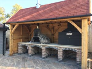 Brick and timber outdoor kitchen