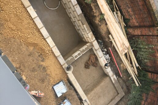 Groundworks for a new contemporary pond