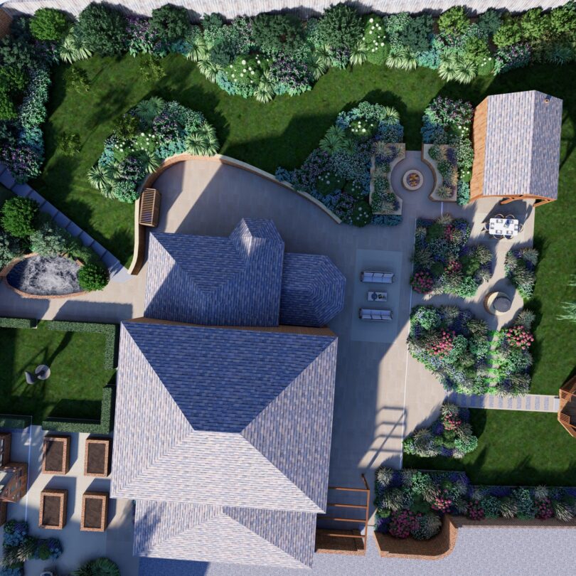 Large garden design overview
