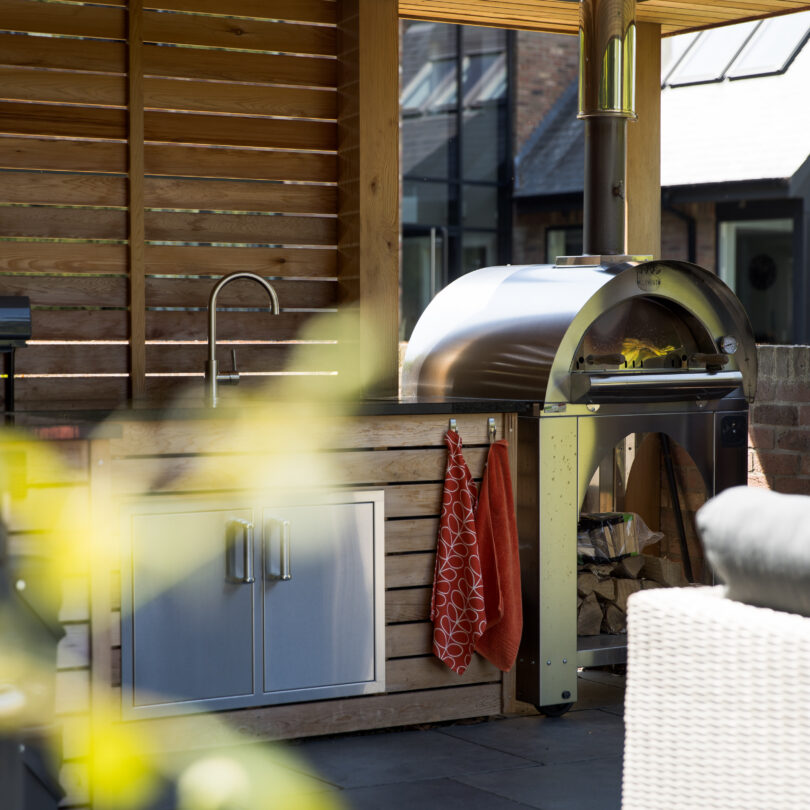 Cedar built outdoor kitchen