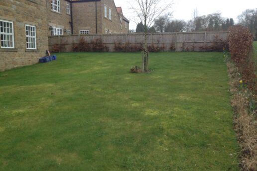 Sloping lawn in new build house Thornton Le Dale Pickering